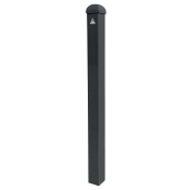 Ornamental bollard | steel tube 70 x 70 mm | series 4730B | foldable, self-engaging lockto be fixed by plugs, with base plate 100 x 150 mm | with Euro profile cylinder lock and three keys